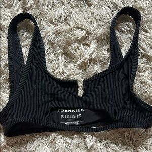 Frankie's Bikinis Black Ribbed Top